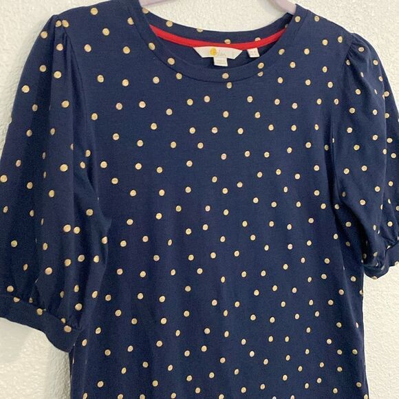 Boden- navy and gold polka dot classic tee- Size 4 (small) - Picture 2 of 6